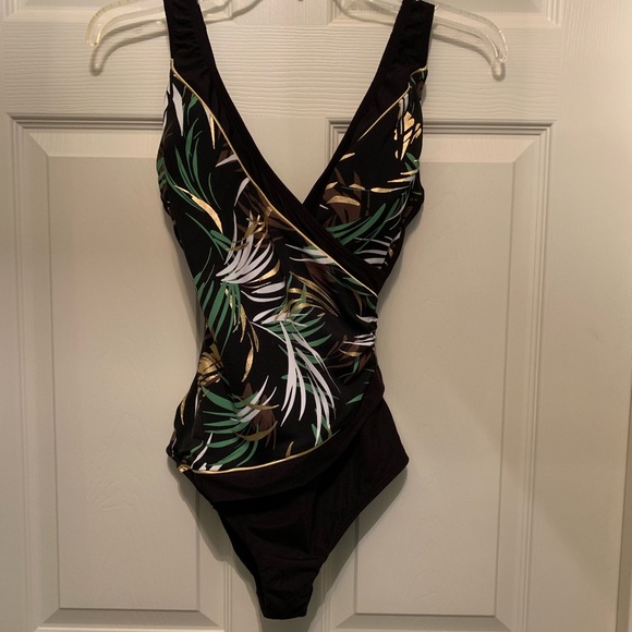 Longitude Other - NWOT Longitude Botanical Gold Surplice Swimsuit